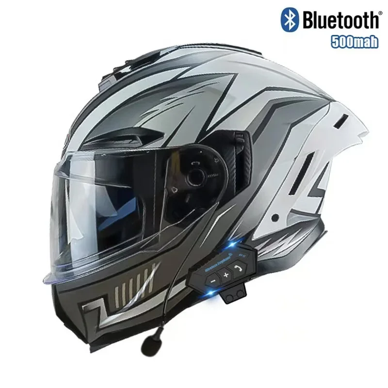 블루투스 듀얼 렌즈 오프로드 레이싱 헬멧이 장착된 오토 - Full Face Motorcycle Helmet With Bluetooth 리뷰 및 가격
