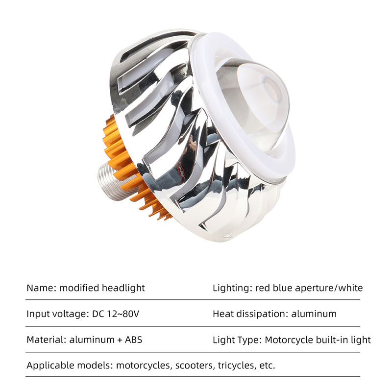 1pcs 자동차 오토바이 헤드 라이트 듀얼 LED 천사 - Universal Motorcycle Led Headlight Projector 리뷰 및 가격